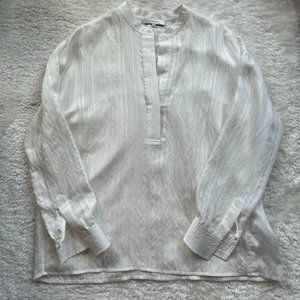 VINCE White Striped Blouse